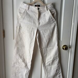 Dickies White/Cream Canvas Pants with Side Pocket